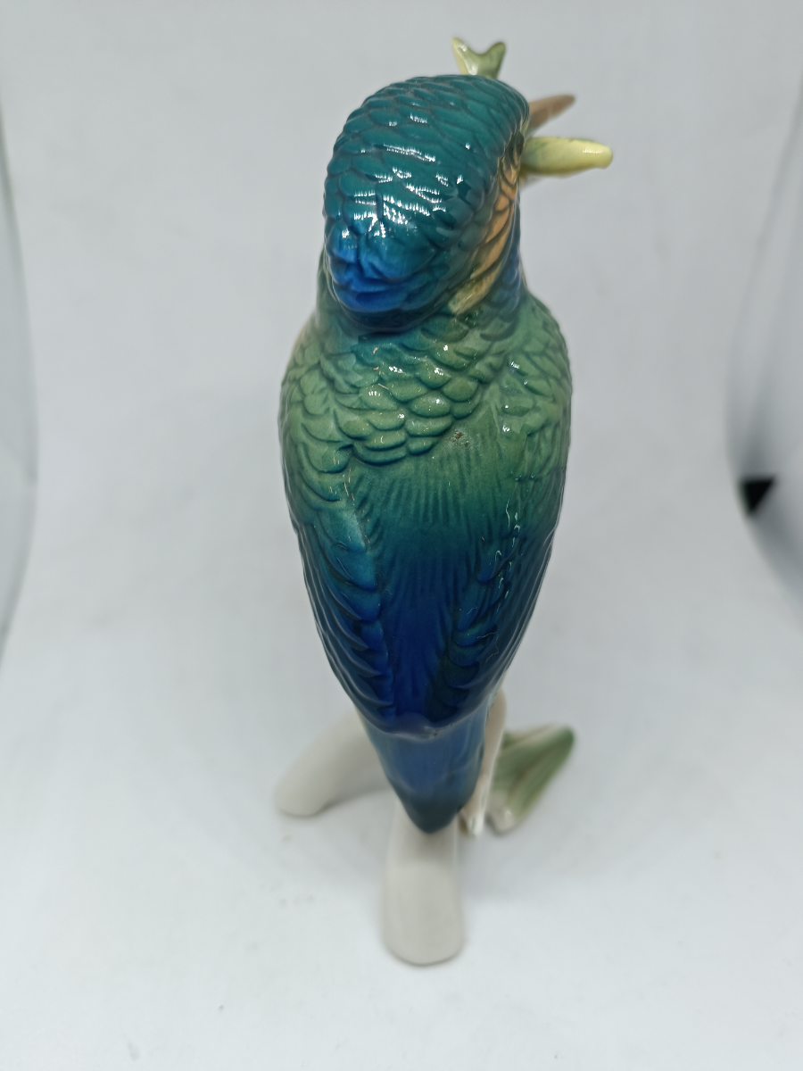 German Karl Ens Porcelain Of KingFisher With A Fish