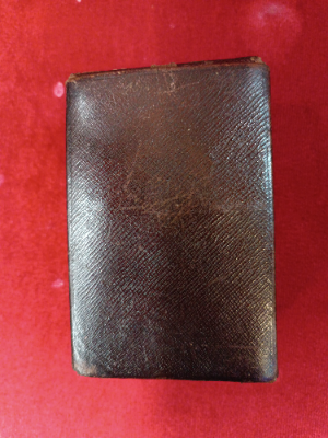 A set of 2 x common prayer books in case.  The first one is common prayer and the administration of The sacaments and other rites and ceremonies of the church, dated 1848.  The other is the proper lessons to be read at morning & evening prayer, dated 1849. Size of the case 11 cm long x 8 cm wide x  6 cm deep.