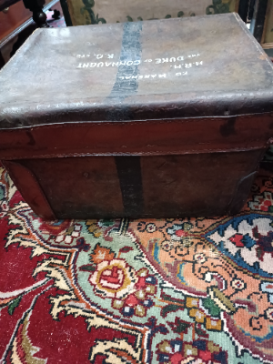 Discover the intriguing antique travelling case belonging to HRH The Duke of Connaught, Queen Victoria's youngest son. Explore its unique specifications and don't miss this piece of royal history!