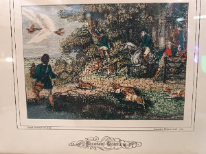 Explore our collection of hand-printed silk pictures like the "Pheasant Hawking" by Langley Ltd, 1959. Shop now, reveal a world of elegance at home. Size 27 x 22 cm.