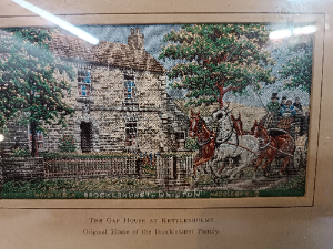 Discover our exquisite hand-woven silk picture, The Gap House at Kettleshulme - a tribute to the Brocklehurst family's original home. Own it now! Size: 25 x 20 cm.