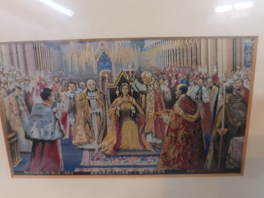 Explore our collection of hand woven silk pictures, featuring the iconic "Queen Elizabeth II Coronation 1953". Sized at 27 x 22 cm. Shop now!