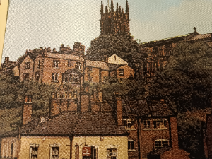 Discover our 1985 silk calendar featuring Brocklehurst church. Hand Printed, it's a unique piece. Size 38 x 25 cm. Don't miss out, shop now!