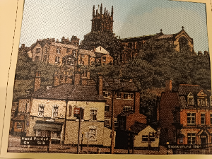 Discover our 1985 silk calendar featuring Brocklehurst church. Hand Printed, it's a unique piece. Size 38 x 25 cm. Don't miss out, shop now!