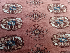 Discover our range of hand-knitted Middle Eastern carpets in vibrant red, purple, blue, and cream shades. Perfectly sized at 155x96 cms. Shop now!