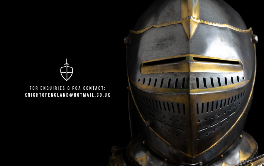 Discover 16th-century style decorative full field armor, inspired by Charles V's KD Garniture. Expertly forged by Severino Consentino & Higinio Antonio Lorente. Explore specifications and history now!
