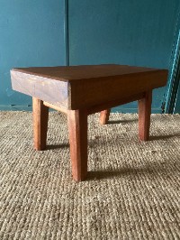 Heavy Chunky Wooden Butchers Block Footstool Low Table Stool Modern Coffee Table