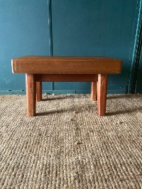 Heavy Chunky Wooden Butchers Block Footstool Low Table Stool Modern Coffee Table
