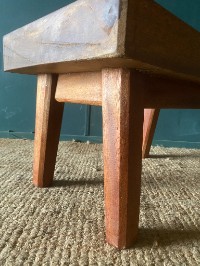 Heavy Chunky Wooden Butchers Block Footstool Low Table Stool Modern Coffee Table