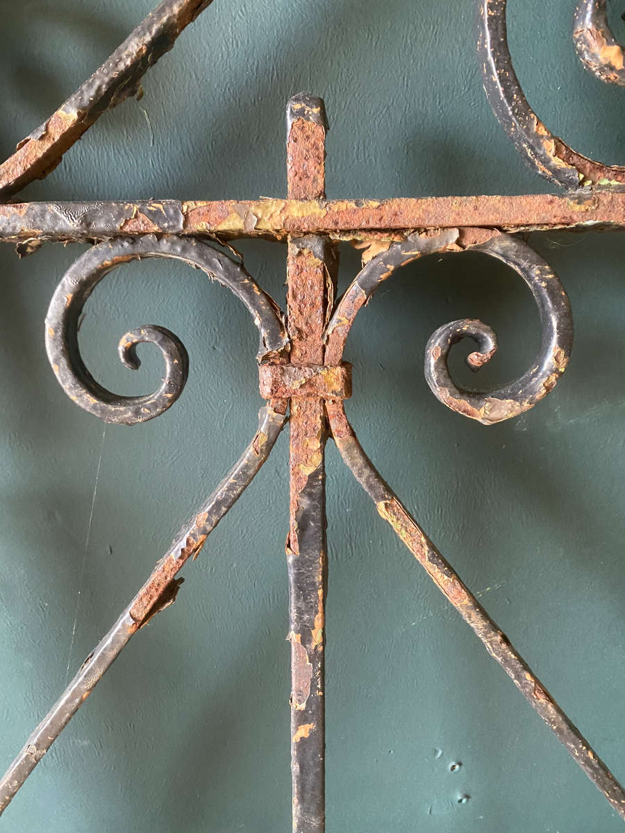 Heavy Victorian Antique Blacksmith Hand Made Wrought Iron Pedestrian Garden Gate