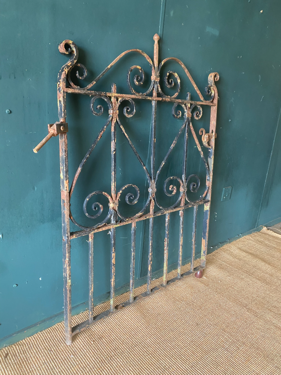 Heavy Victorian Antique Blacksmith Hand Made Wrought Iron Pedestrian Garden Gate