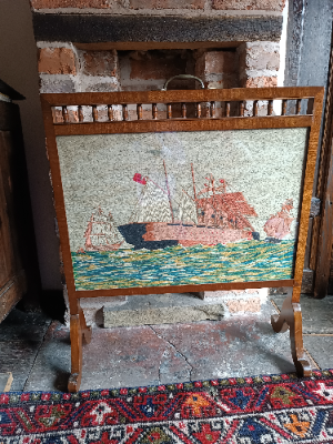 Historic 19th Century Fire Screen, ' Great Eastern '