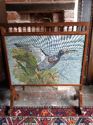 Historic 19th Century Mahogany Fire Screen, ' Great Eastern '