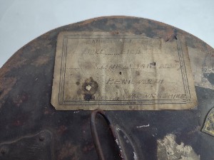 Japanned Busby Tin To The Warwickshire Yeomanry To Dudley Leigh.