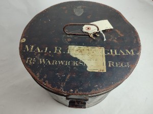 Shop our collection of historical military products. Own a piece of history with a tin helmet once used by Major M H V Kendall. Discover, learn, and buy today!