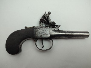 Flintlock Muff Pistol By Hill, London.