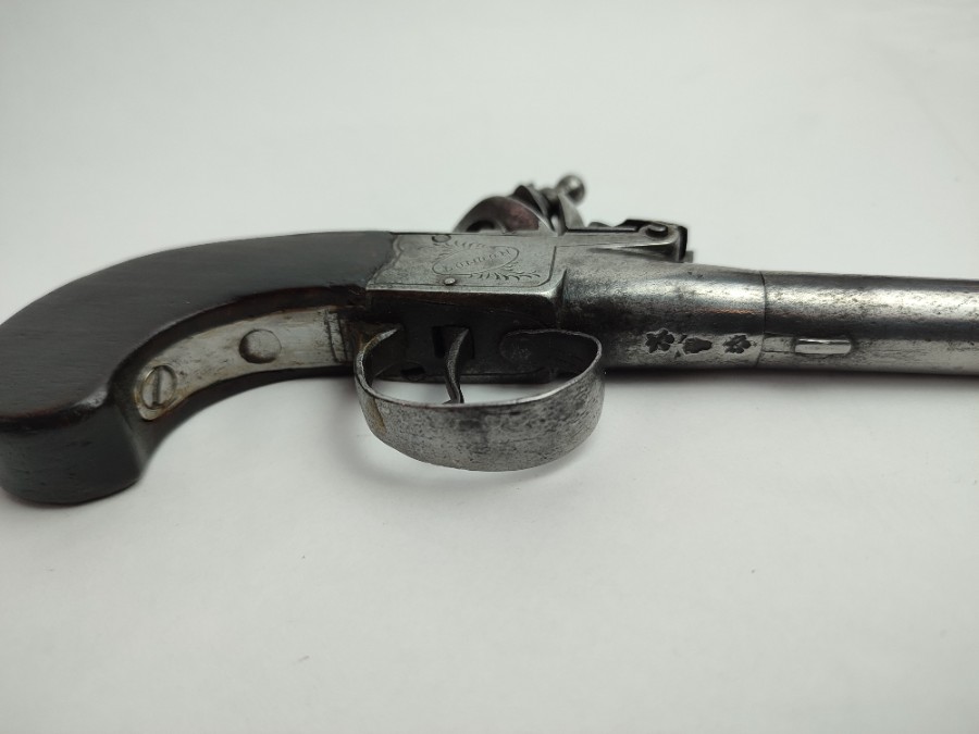 Flintlock Muff Pistol By Hill, London.