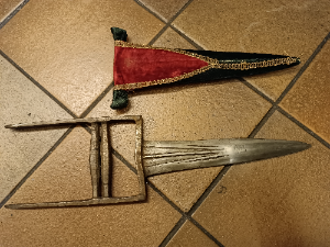 Indian Katar Dagger With Double Edged Blade And Scabbard