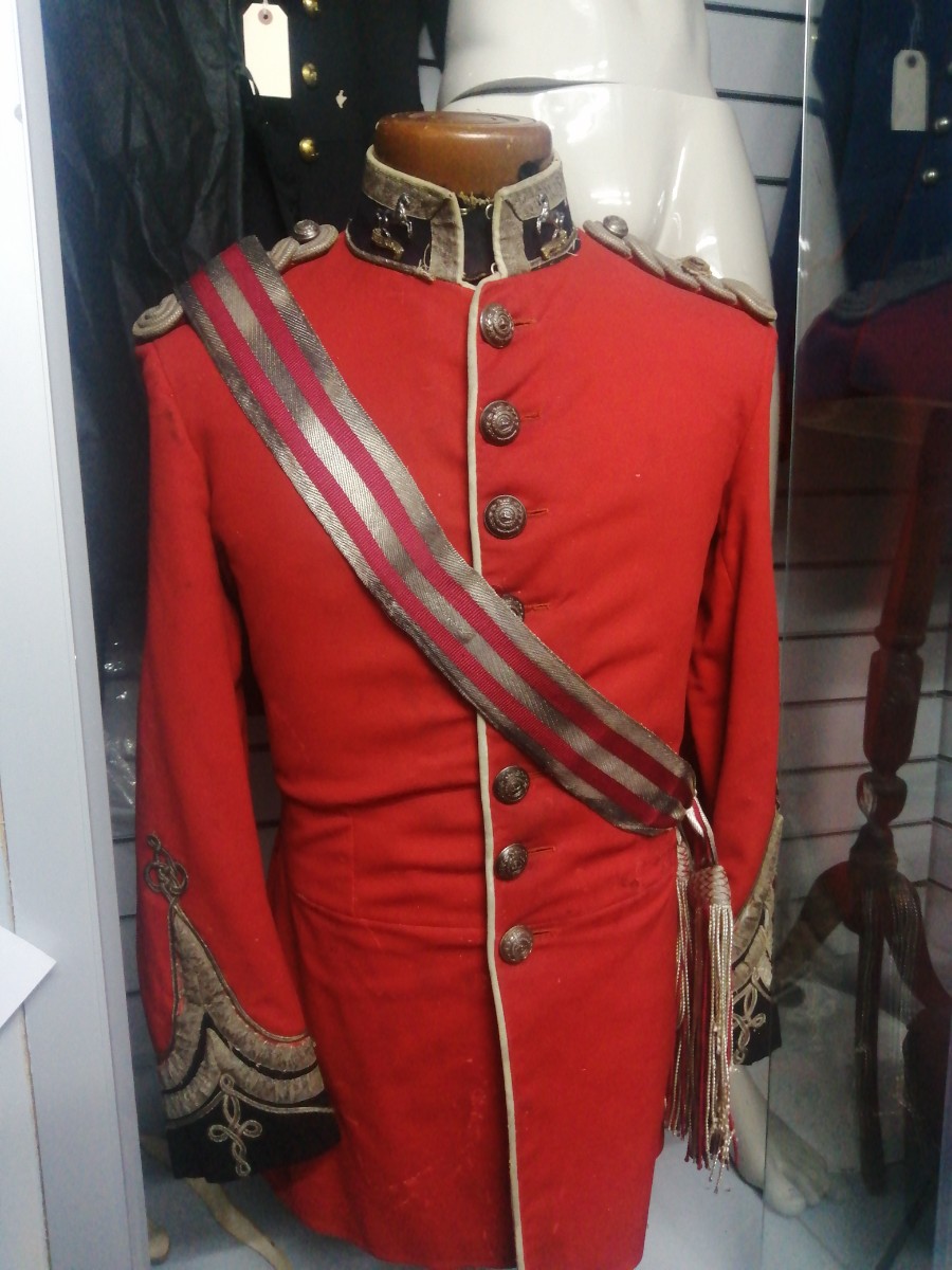 Shop now for exclusive Kings Liverpool Regiment officers' tunic, sash from 1890. Grab this well-preserved piece of history today. Perfect for military memorabilia enthusiasts!