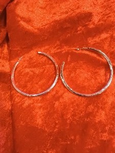 Large 925 Silver Hoop Earrings With Butterfly Closures