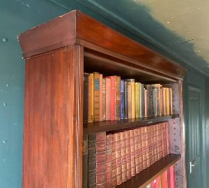 Large Antique 19th C. Victorian Mahogany Library Bookcase Display Cabinet