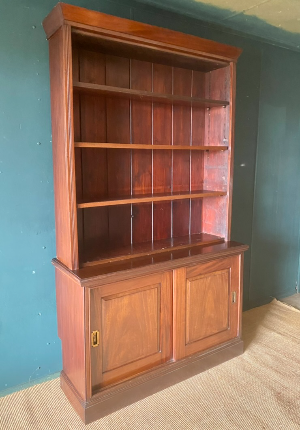 Large Antique 19th C. Victorian Mahogany Library Bookcase Display Cabinet