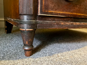 Large Antique 19th Century Regency Period Bow Fronted Chest Of Drawers C 1810