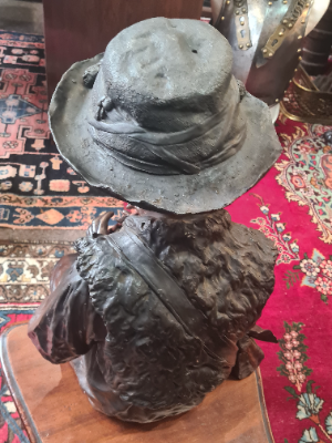 Large Bretby Terracotta Figure Of A Boy Clasping A Flute