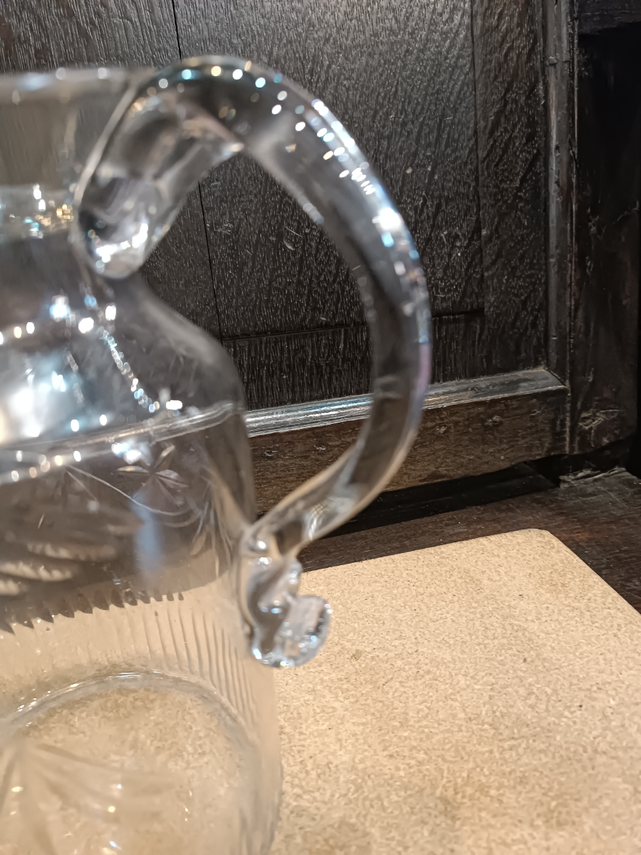 Large Georgian Cut Glass Water Jug, Circa 1820