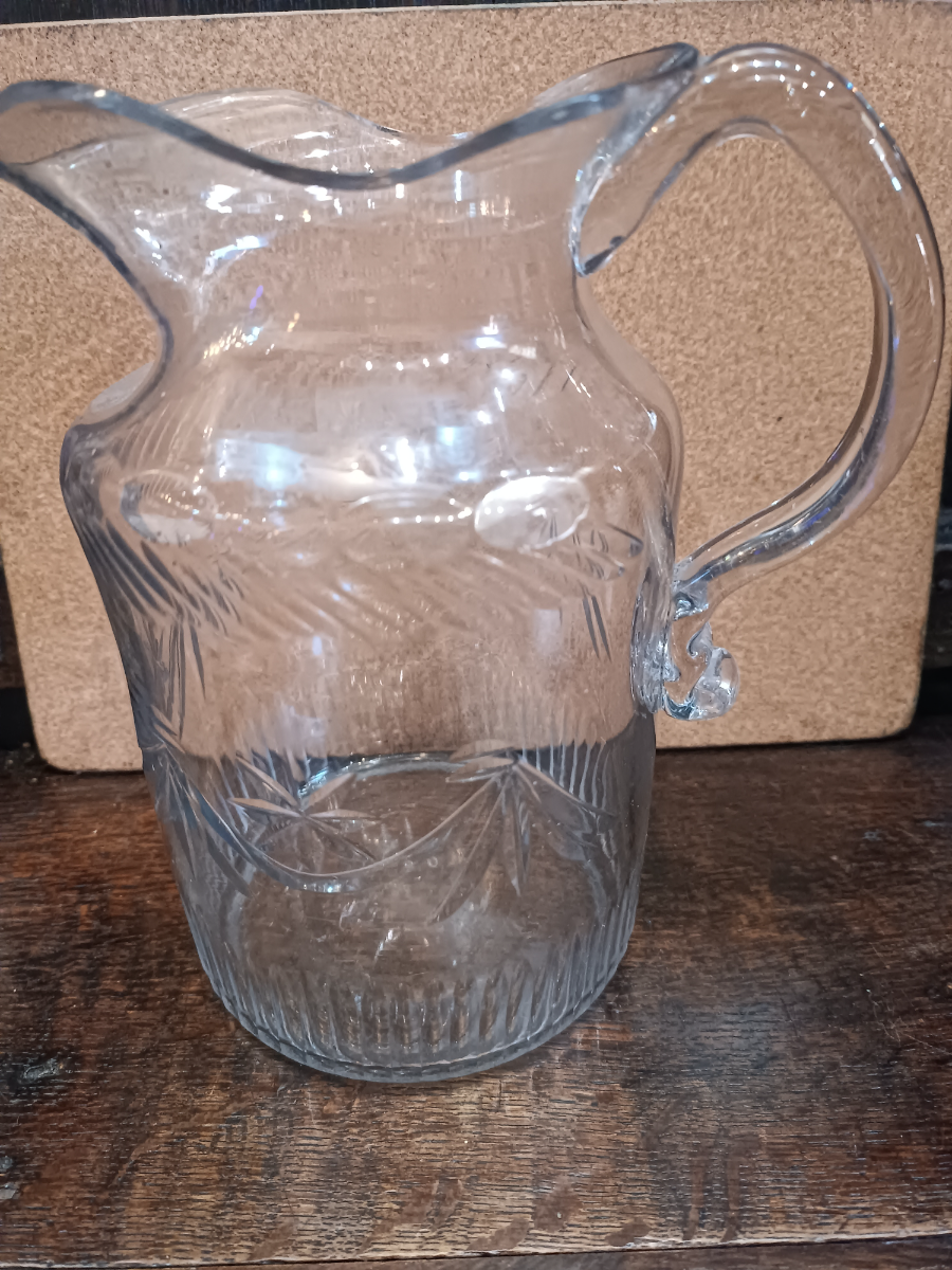 Large Georgian Cut Glass Water Jug, Circa 1820