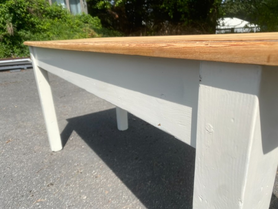 Large Painted Pine Kitchen Dining Farmhouse Refectory Table Seats 6 Comfortably