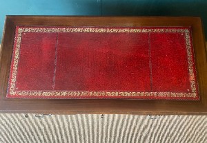 Large Vintage 19th Century Style Antique Reproduction Pedestal Desk + Keys VGC