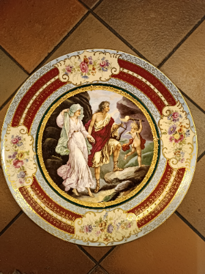 Late 19th Century Continental Hand Painted Ceramic Charger