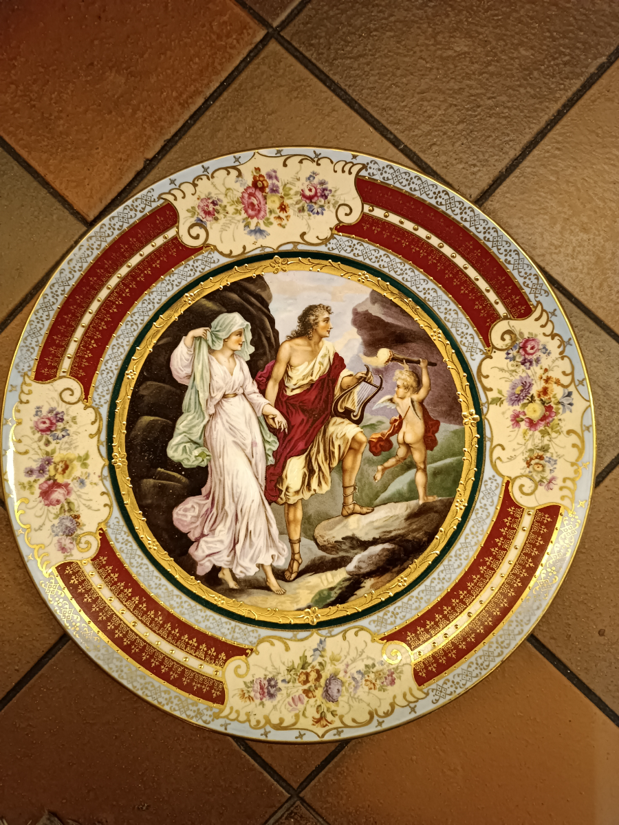 Late 19th Century Continental Hand Painted Ceramic Charger