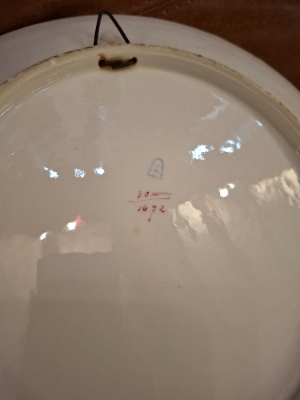 Late 19th Century Continental Hand Painted Ceramic Charger