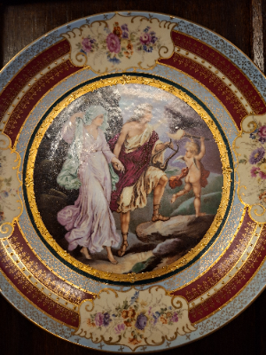 Late 19th Century Continental Hand Painted Ceramic Charger