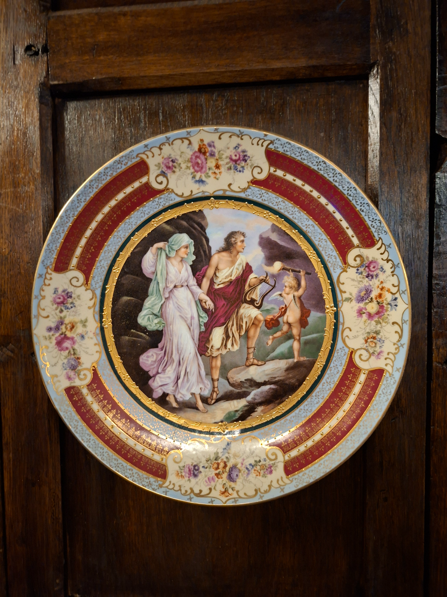 Late 19th Century Continental Hand Painted Ceramic Charger