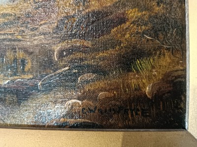 Discover stunning late 19th c. river landscape oil painting by renowned artist, George Willis Pryce. Add rustic charm to your space. Shop now & experience art!