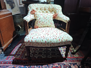 Late Victorian Mahogany Framed  Tub Armchair With Spindle Backs