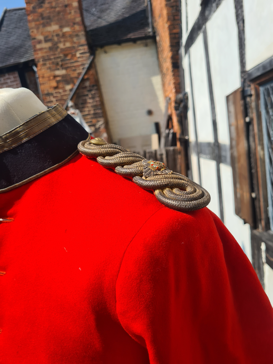 Discover a pristine officer cadet's dress tunic, likely from Sandhurst. Explore our collection for high-quality military clothing. Own a piece of history today!