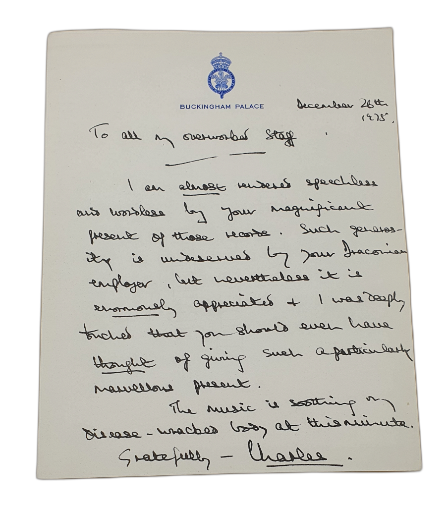 Letter Signed By King Charles III