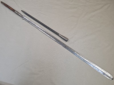 Discover our authentic 19th-century Maasai Tribe lion killing spear. Perfect for collectors or enthusiasts. Explore now and immerse yourself in the rich African history!