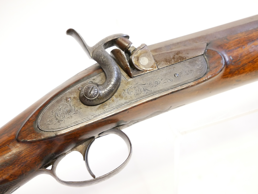 Discover our Cooper and Bates 14 bore single barrel shotgun with 31 inch Damascus Spanish form barrel. Shop now for top quality firearms!