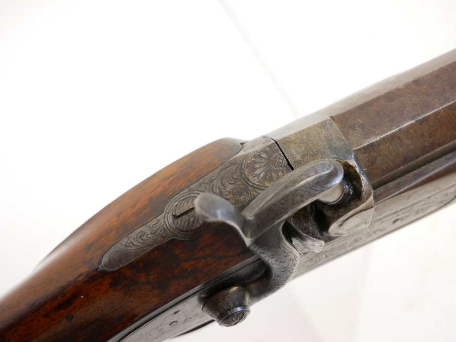 Discover our Cooper and Bates 14 bore single barrel shotgun with 31 inch Damascus Spanish form barrel. Shop now for top quality firearms!