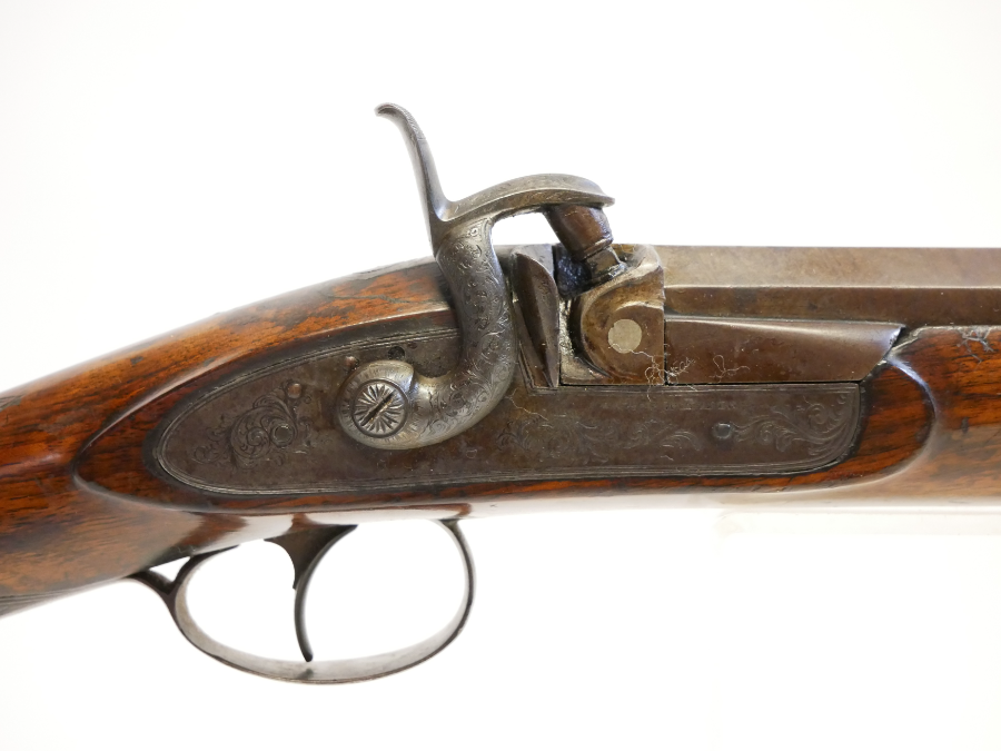 Discover our Cooper and Bates 14 bore single barrel shotgun with 31 inch Damascus Spanish form barrel. Shop now for top quality firearms!