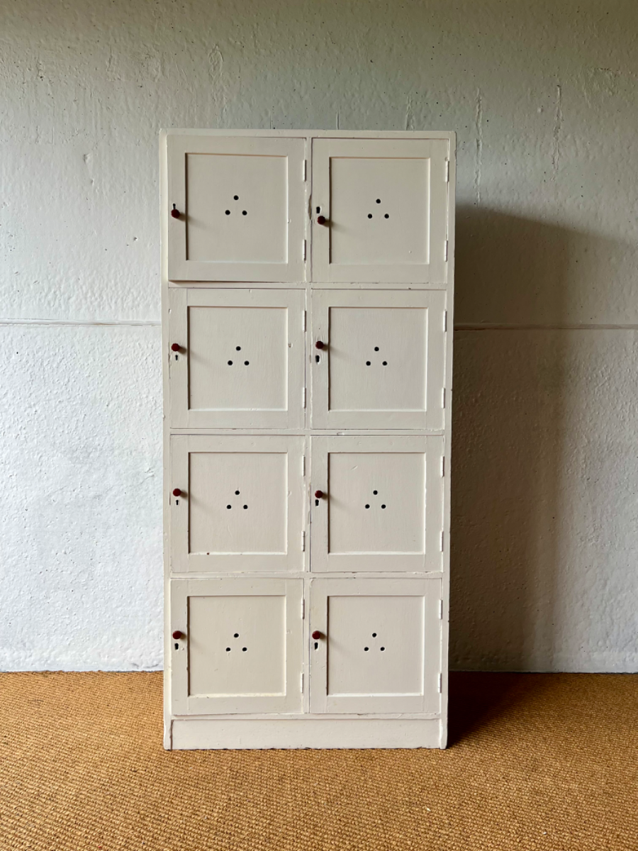 Mid 20th Century Vintage Painted Wooden Freestanding Kitchen Larder Cupboard