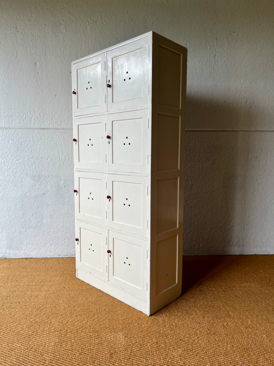 Mid 20th Century Vintage Painted Wooden Freestanding Kitchen Larder Cupboard