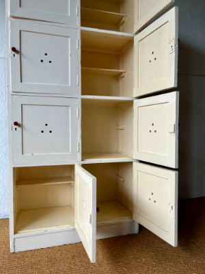 Mid 20th Century Vintage Painted Wooden Freestanding Kitchen Larder Cupboard