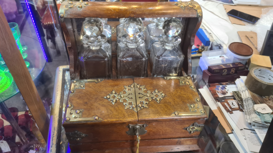 Mid Victorian Tantalus With Decanters