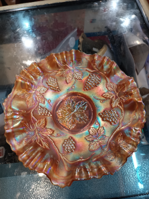 Rare Carnival Fenton Glass Bowl With Radium Finish